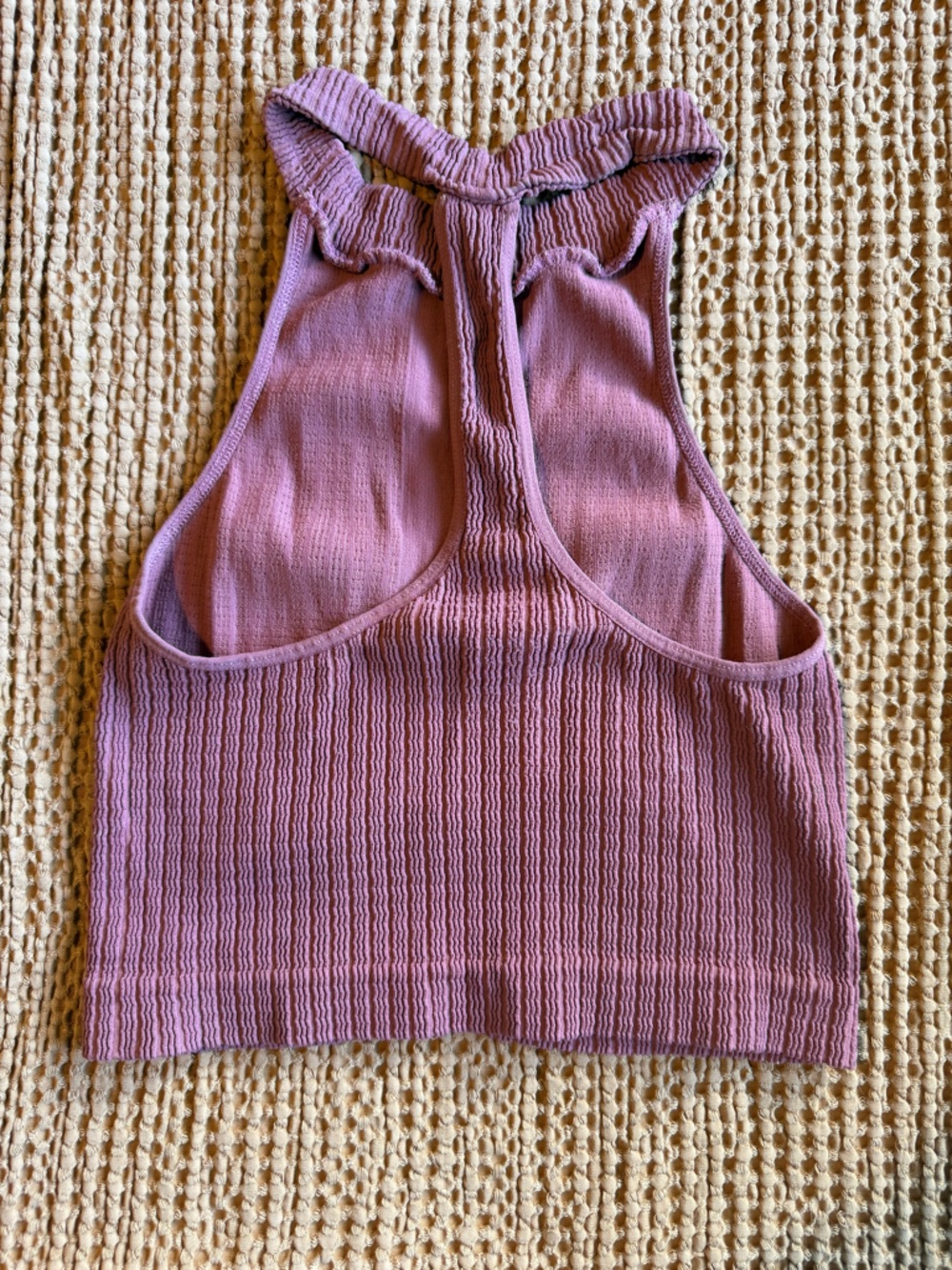 Free People Ribbed Racerback Sports Bra - Mauve